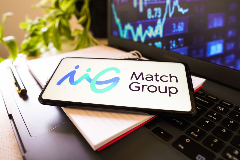 In this photo illustration, the Match Group Inc. logo is