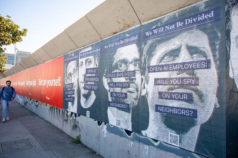 AI Surveillance Protest Mural